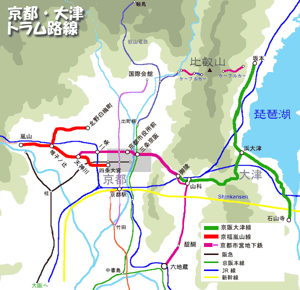 京都・大津の地図